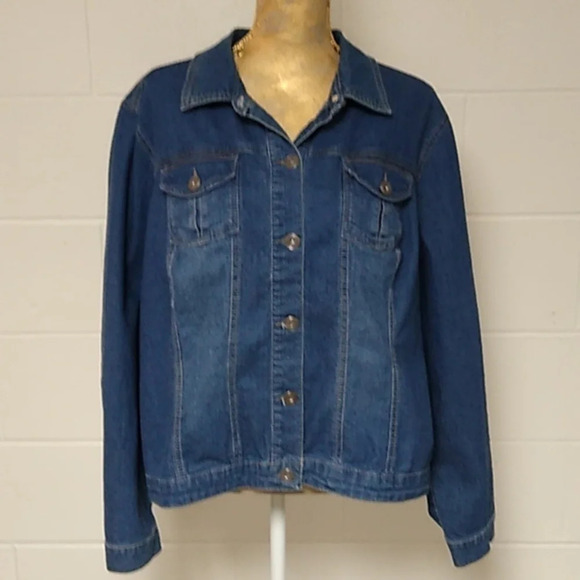 BACCINI CLASSIC TRUCKER SOFT DENIM JEAN JACKET SIZE 18/20/W - Picture 9 of 9